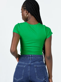 product Princess Polly Short Sleeves High Neck  College Dropout Tee Green