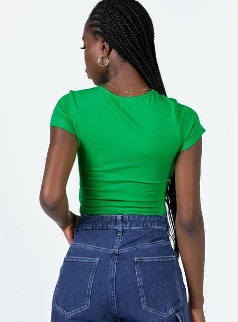 product Princess Polly Short Sleeves High Neck  College Dropout Tee Green
