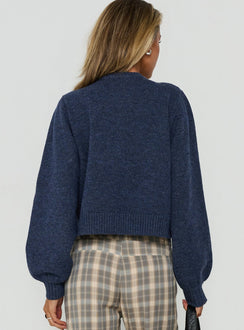 Kammi Button Up Cardigan Navy