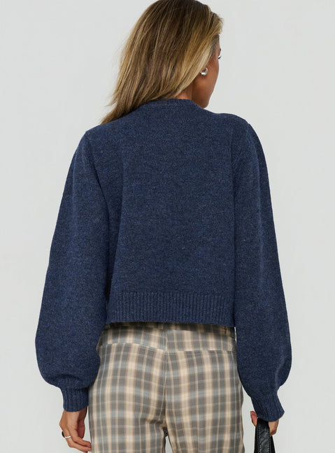 Kammi Button Up Cardigan Navy