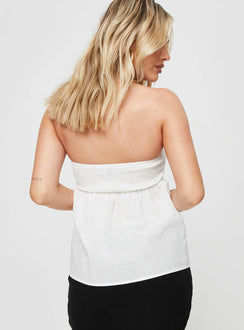 product Princess Polly Sleeveless Square Neck  Rhonda Strapless Top White