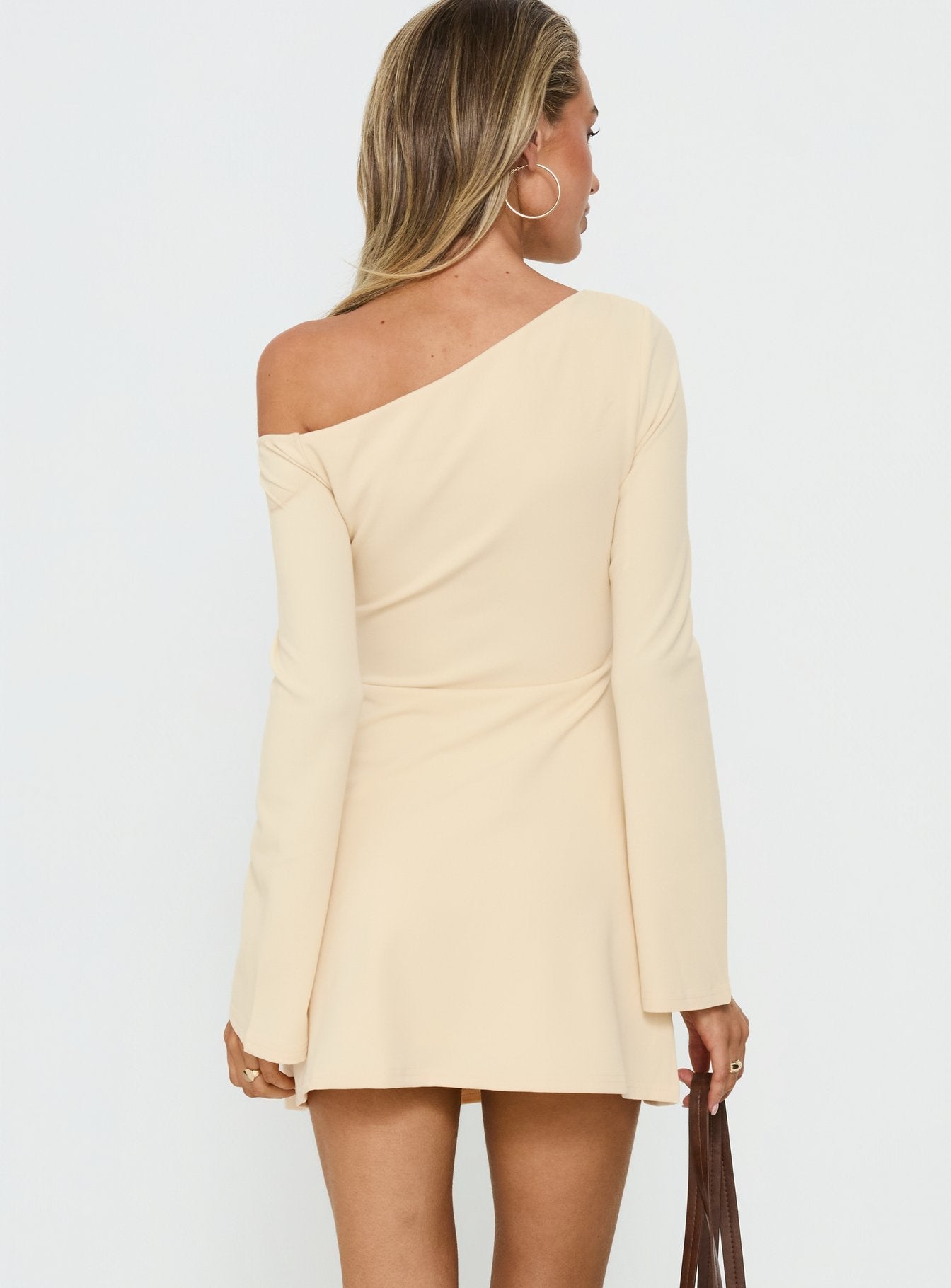 Adrietta Long Sleeve Off Shoulder Mini Dress Butter