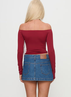 Nicolina Low Rise Denim Mini Skirt Light Wash