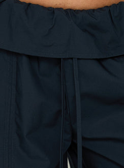 Amaiza Frill Drawstring Straight Leg Pants Navy
