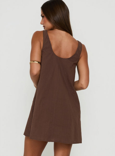 Antiquity Swing Mini Dress Chocolate