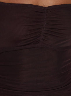 Adriannah Halter Ruched Maxi Dress Plum