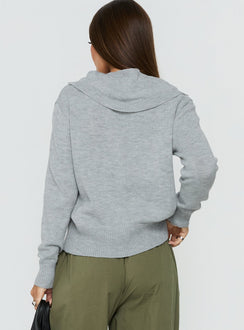 Pippy Scarf Tie Sweater Light Grey
