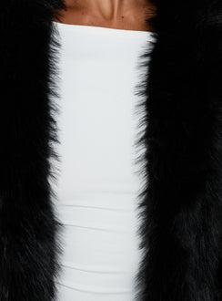 Super Trouper Faux Fur Jacket Black