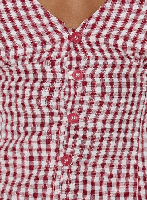 Isolda Top Red Gingham