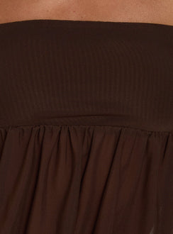 Jesemia Halter Blouson Top Brown