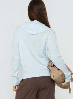 Pippy Scarf Tie Sweater Light Blue