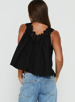Delune Ruched V Neck Top Black