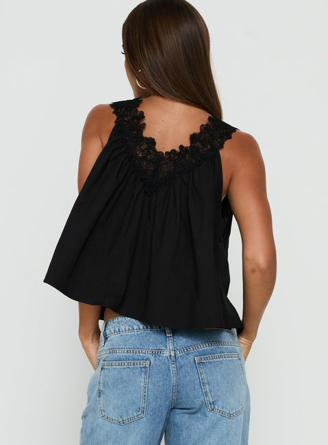 Delune Ruched V Neck Top Black
