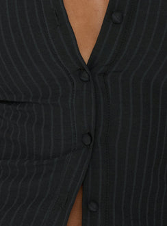 Anni Pinstripe Shirt Black