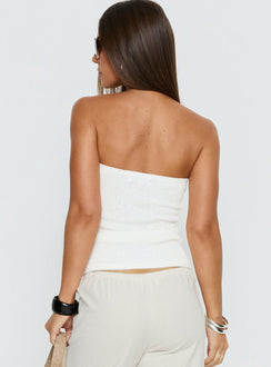 Aubrialla Strapless Top White