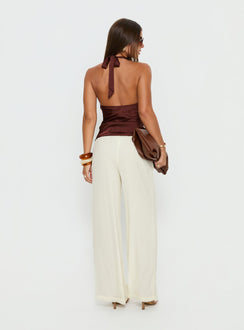Nonnah Chiffon Straight Leg Pants Cream