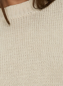 Harmony Balloon Sleeve Knit Sweater Beige