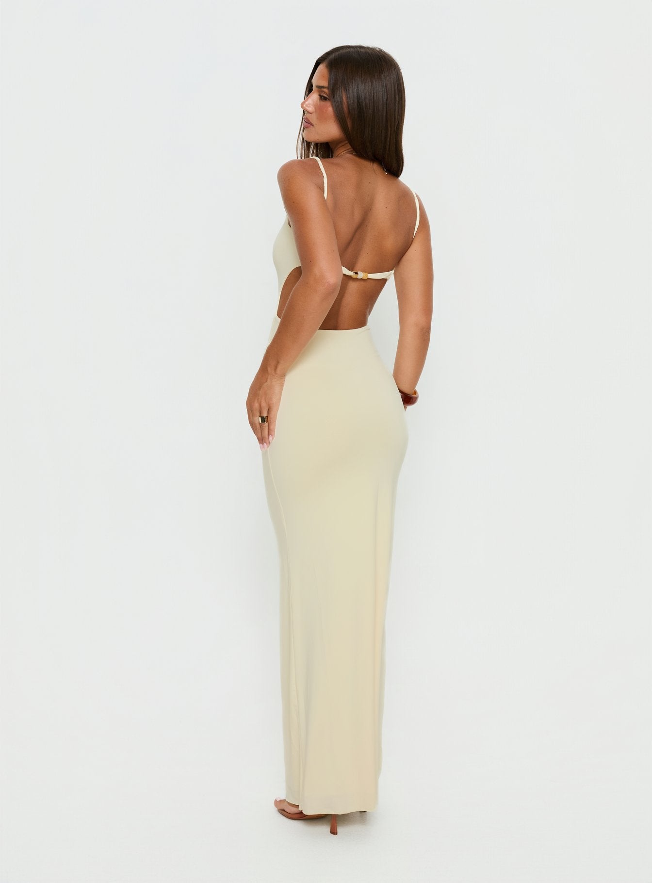 Page Turner Beaded Maxi Dress Lemon
