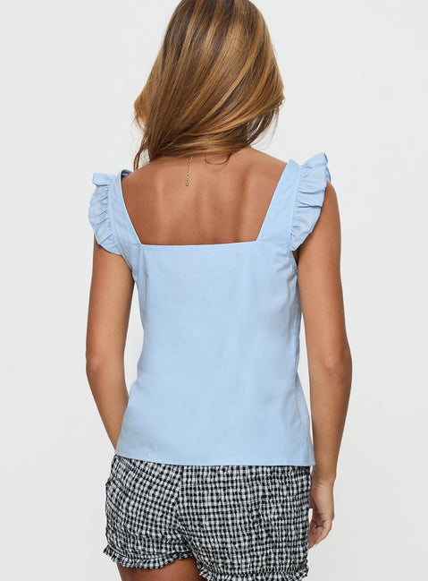 Sunflare Tie Up Top Blue