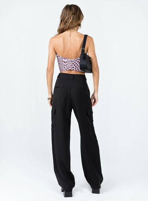 product Princess Polly High Waisted Pants  Kaydence Cargo Pants Black