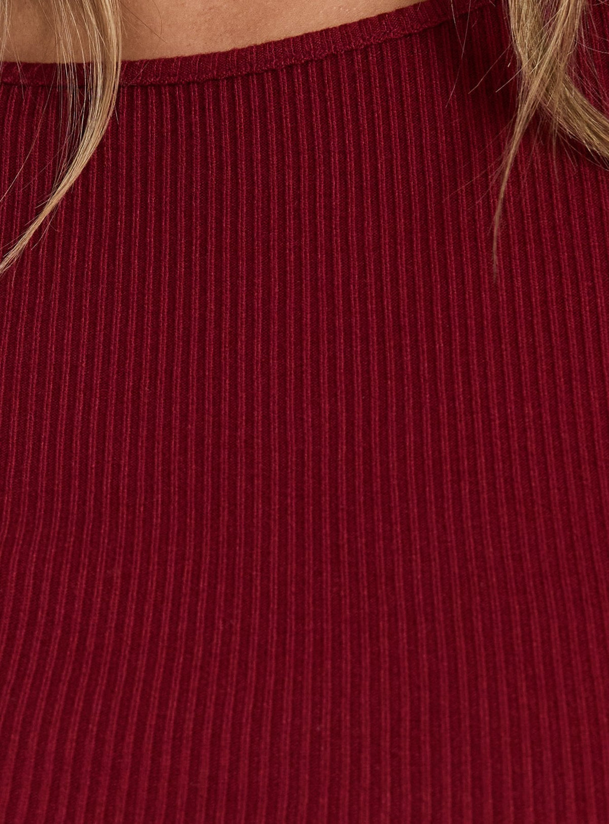 Bryanna Long Sleeve Mini Dress Deep Merlot Curve