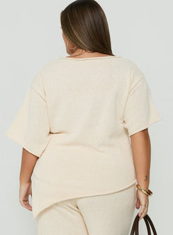 Amelise Knit Poncho Beige Curve