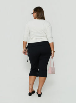 Bailor Channel Waistband Capri Pants Black Curve