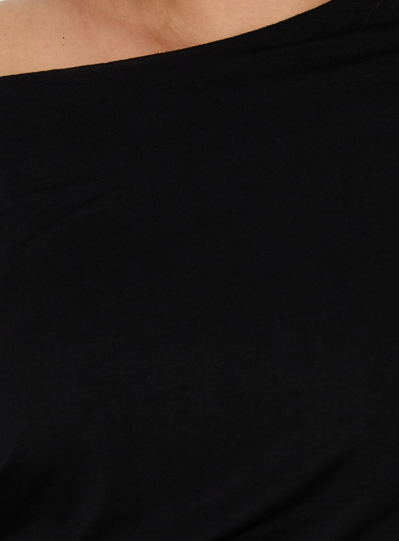 Ashlinn Off Shoulder Long Sleeve Drapey Top Black Curve