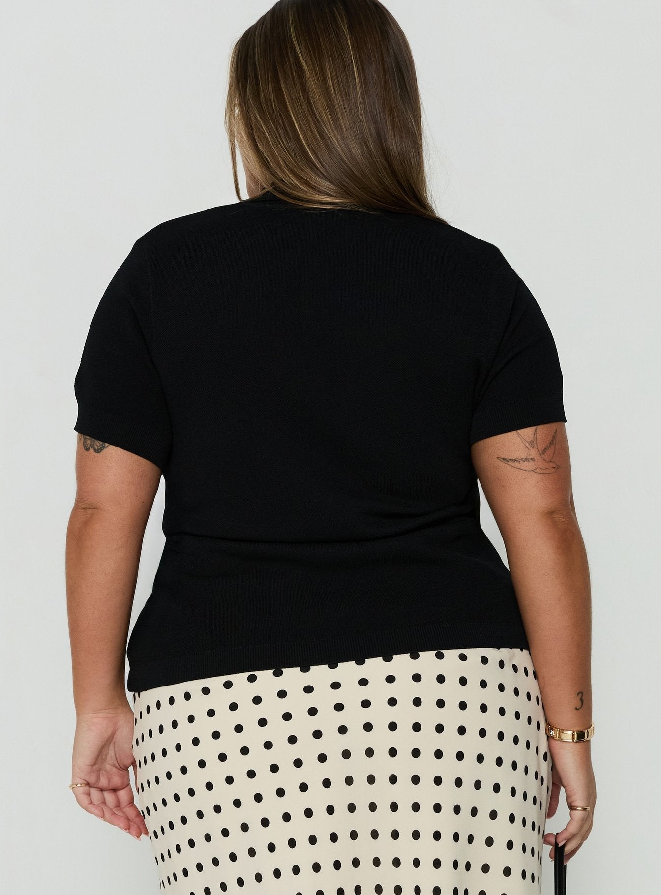 Happened One Night Keyhole Blouse Top Black Curve
