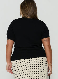 Happened One Night Keyhole Blouse Top Black Curve