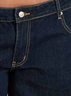 Tidal Wave Low Rise Straight Leg Jeans Raw Denim Curve