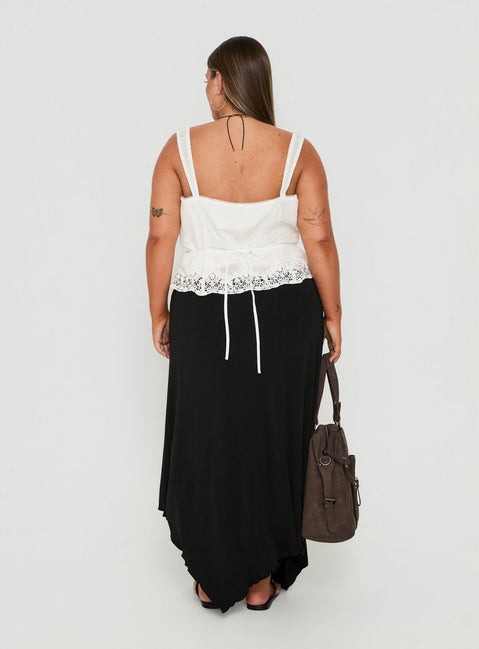 Futura Asymmetrical Midi Skirt Black Curve