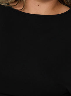 Arazia Cinched Short Sleeve Top Black Curve