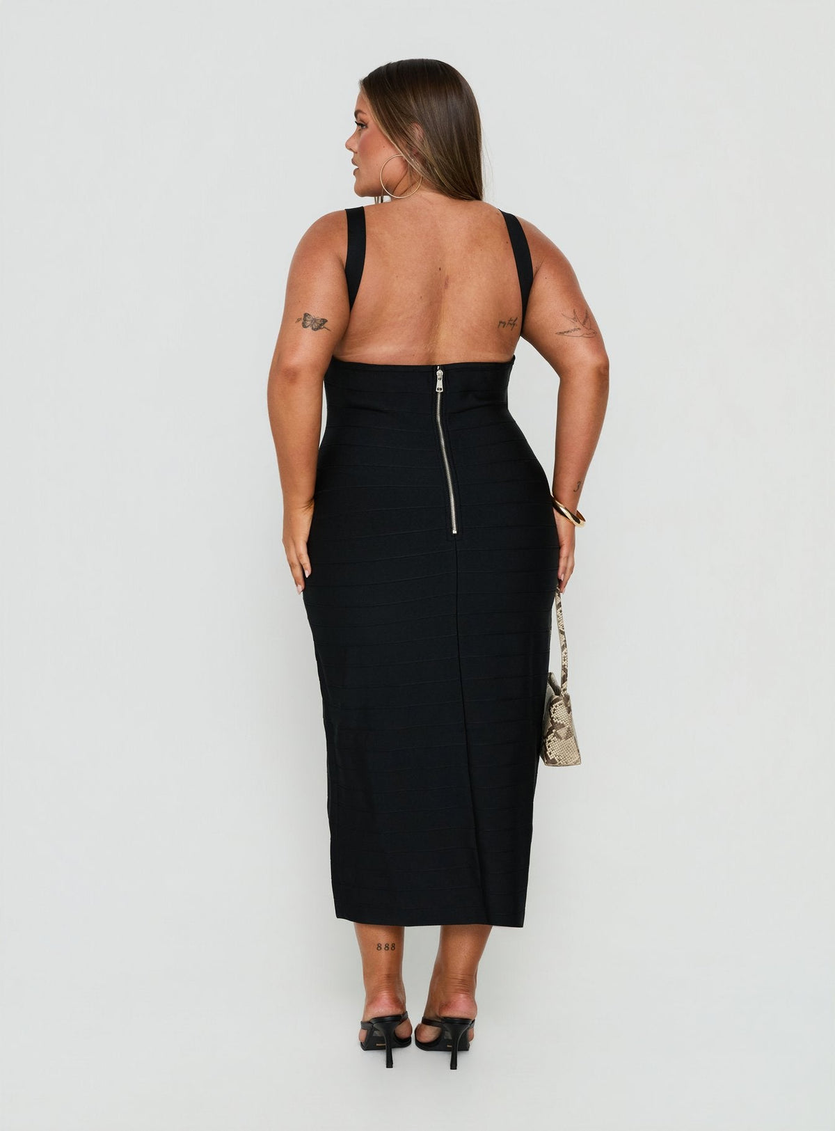 Justina Bandage Midi Dress Black Curve