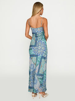 Sugar Plum Maxi Dress Blue Paisley