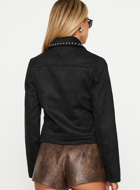 Hurleigh Faux Suede Jacket Black