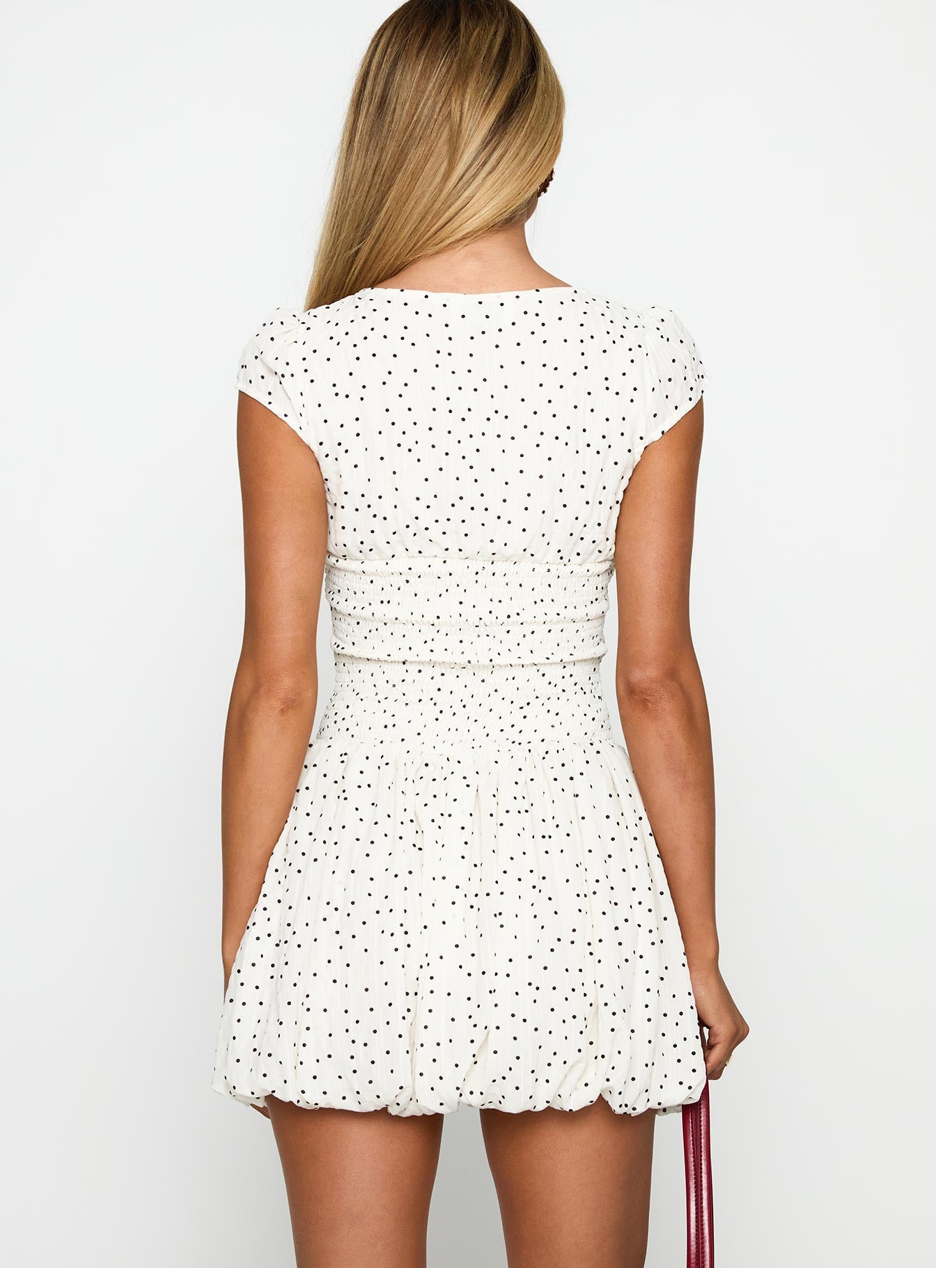 Ladybug Mini Dress White Polka