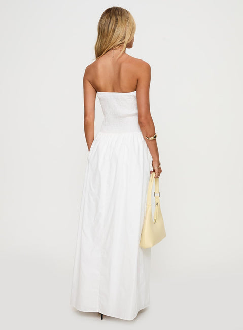 Percie Strapless Maxi Dress White