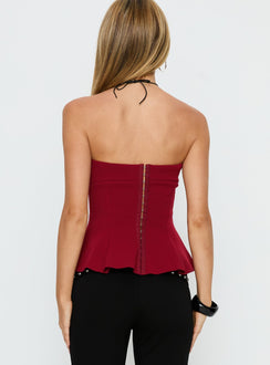 Baudelaire Strapless Corset Red