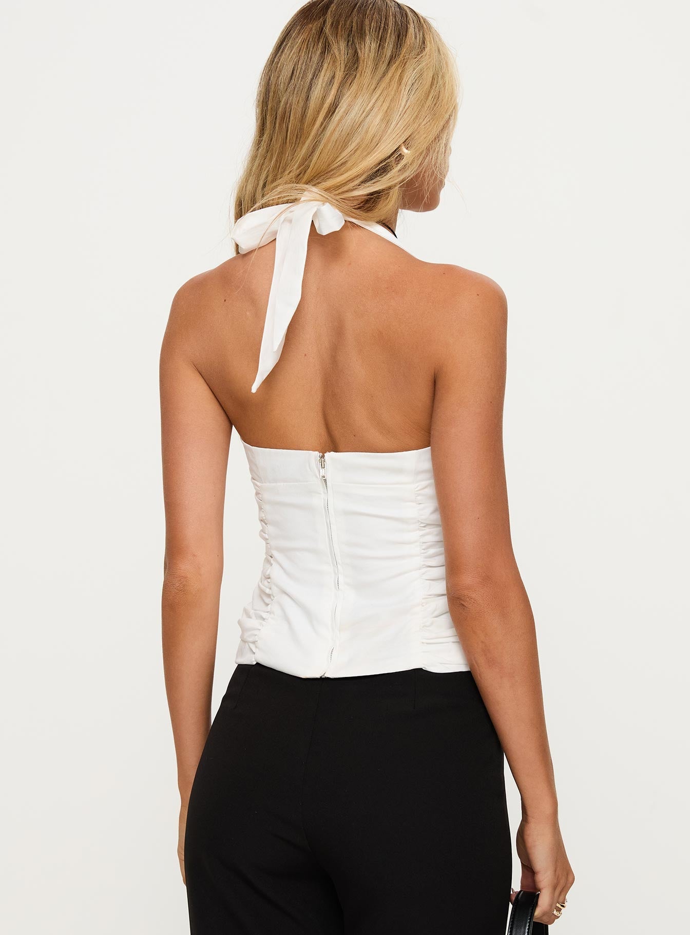 Kendelle Halter Top White