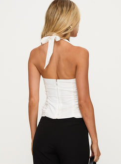 Kendelle Halter Top White