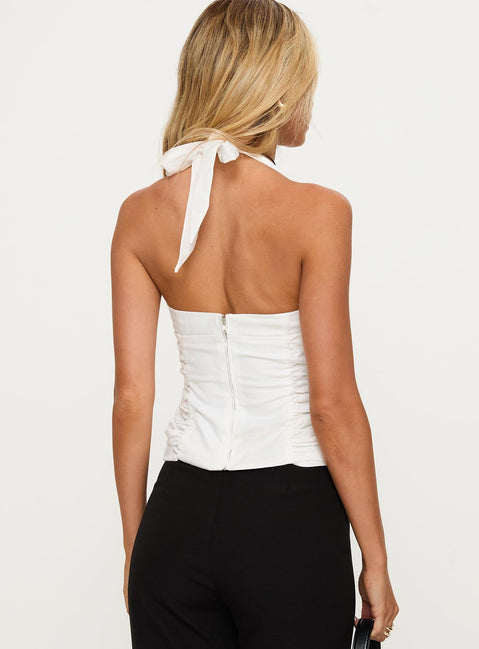 Kendelle Halter Top White