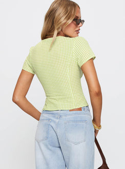 Isolda Top Green Gingham