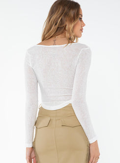 product Princess Polly Full Sleeves V-Neck  Tyran Long Sleeve Top White