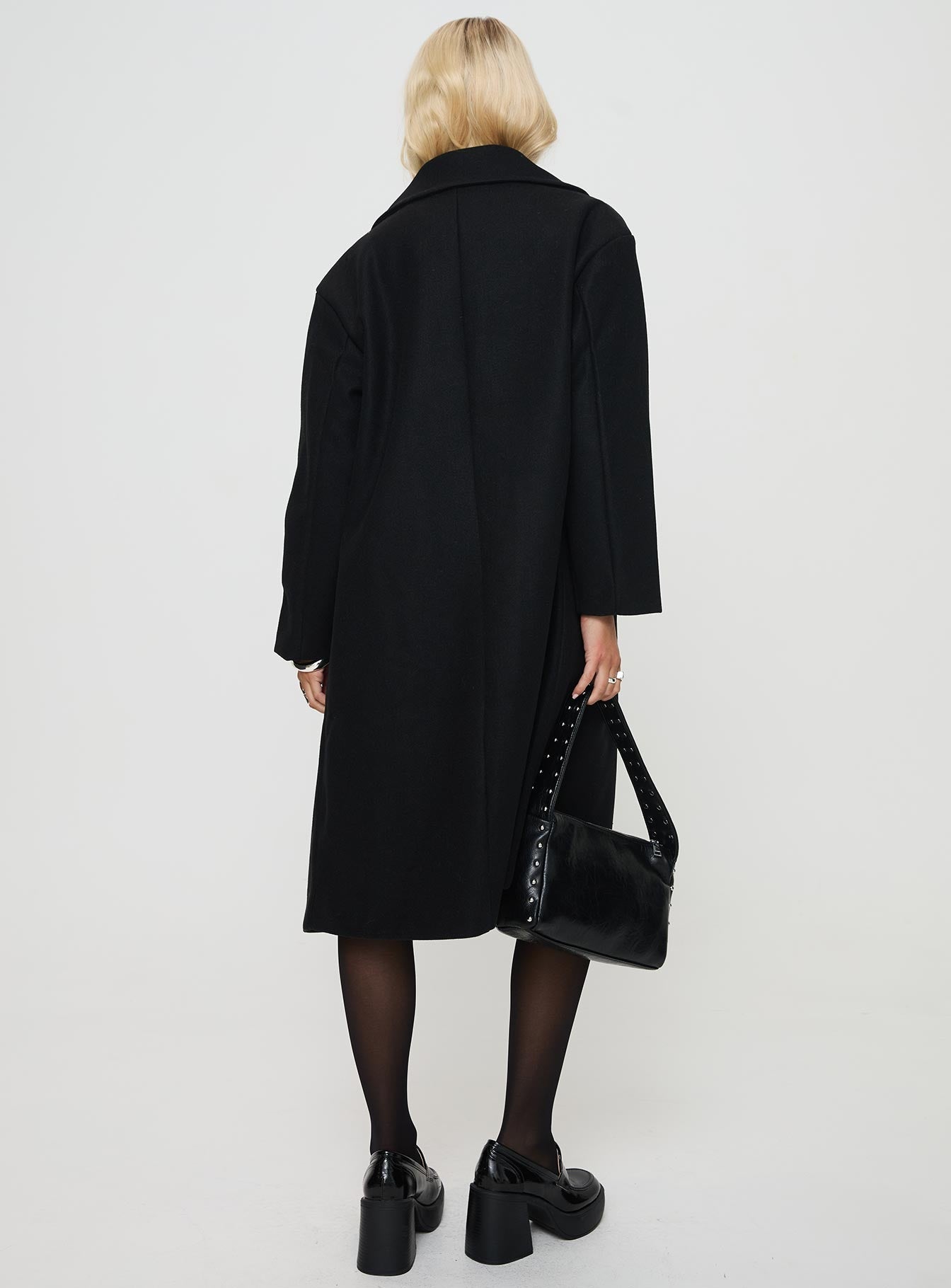 Inferno Longline Coat Black | Princess Polly