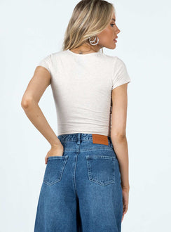 product Princess Polly Short Sleeves Square Neck  Destination California Tee Grey