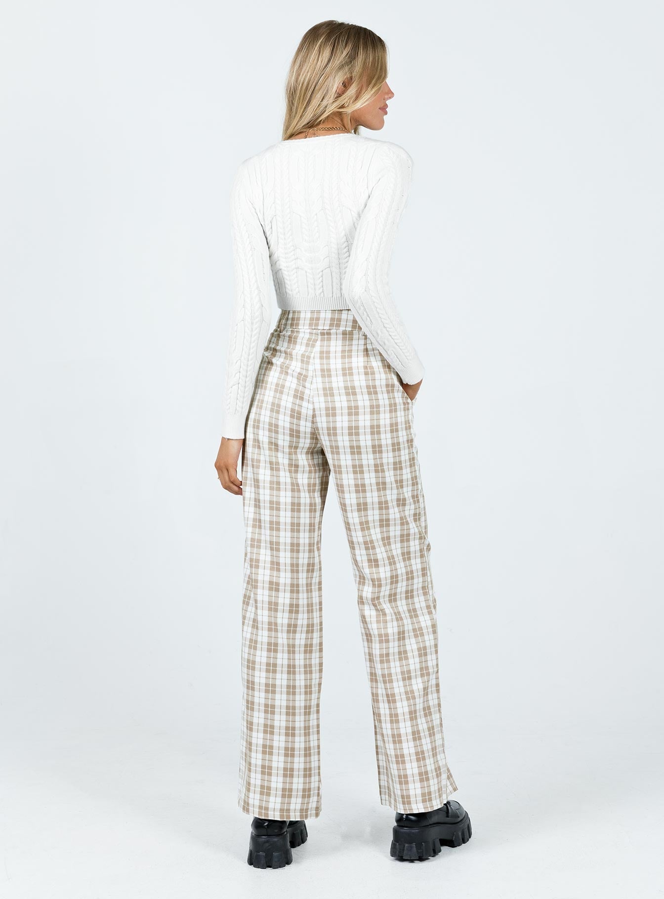 product Princess Polly  Archer Pants Beige Plaid
