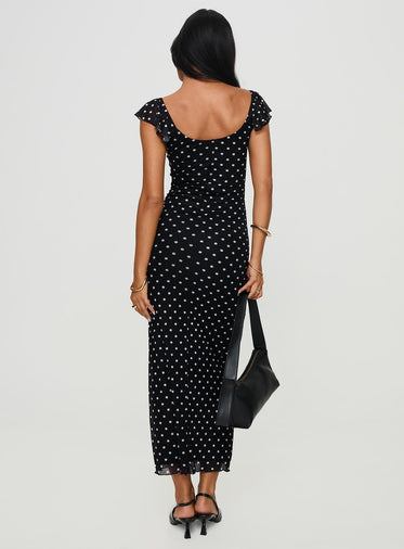 Sandberg Maxi Dress Black Polka Dot