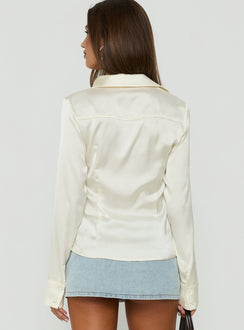 Aleska Long Sleeve Button Down Cream
