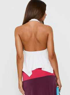 Blairee Hanky Halter Top White